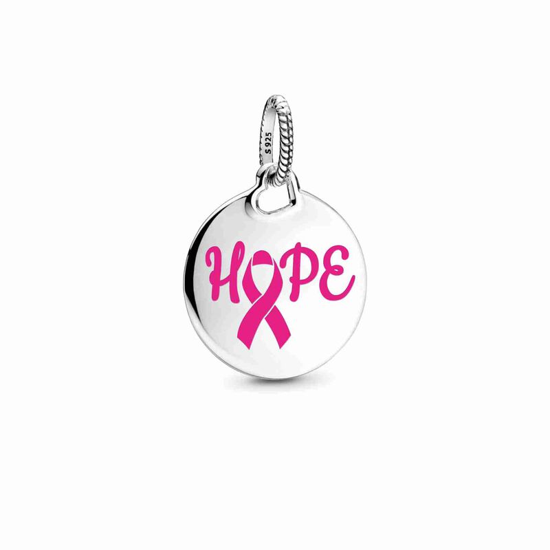 Pandora Hope Pink Ribbon Pendant image number 0