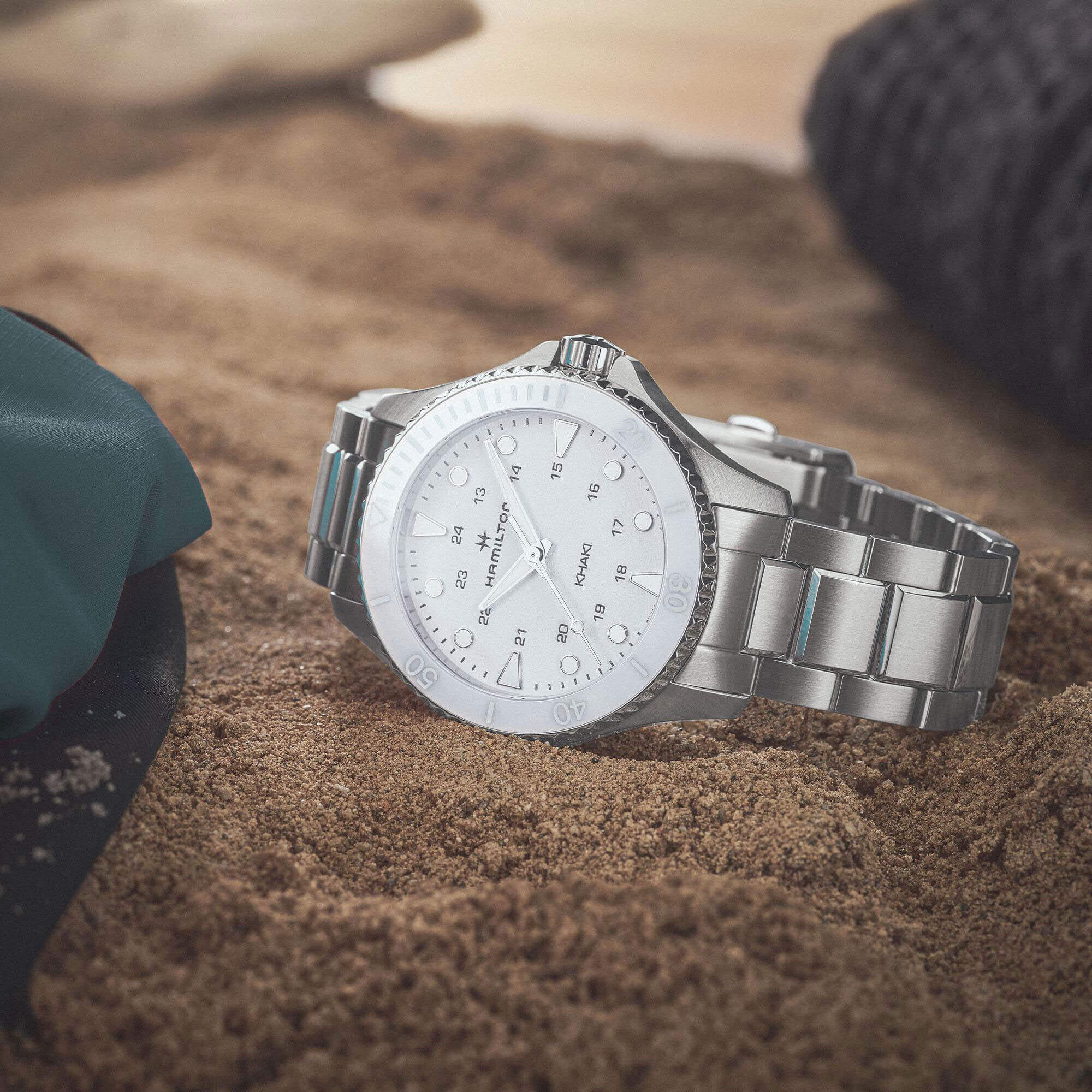 Hamilton Khaki Navy Scuba White Steel Quartz Watch, 37mm