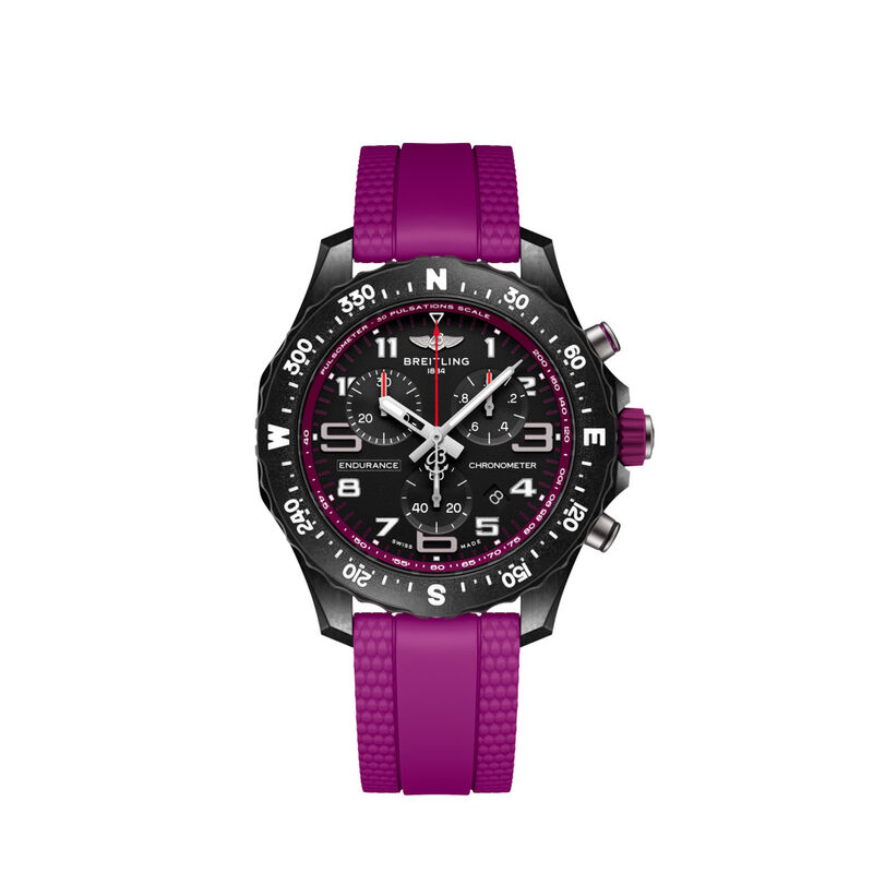 Breitling Endurance Pro Black Dial And Purple Rubber Strap Watch, 38mm image number 0