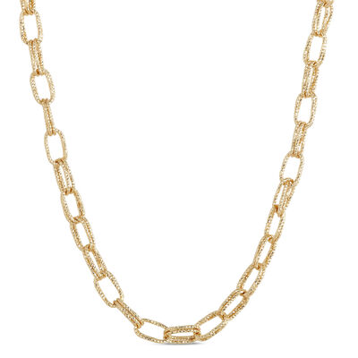 Toscano 18-Inch Double Wire Gold Link Necklace, 14K Yellow Gold