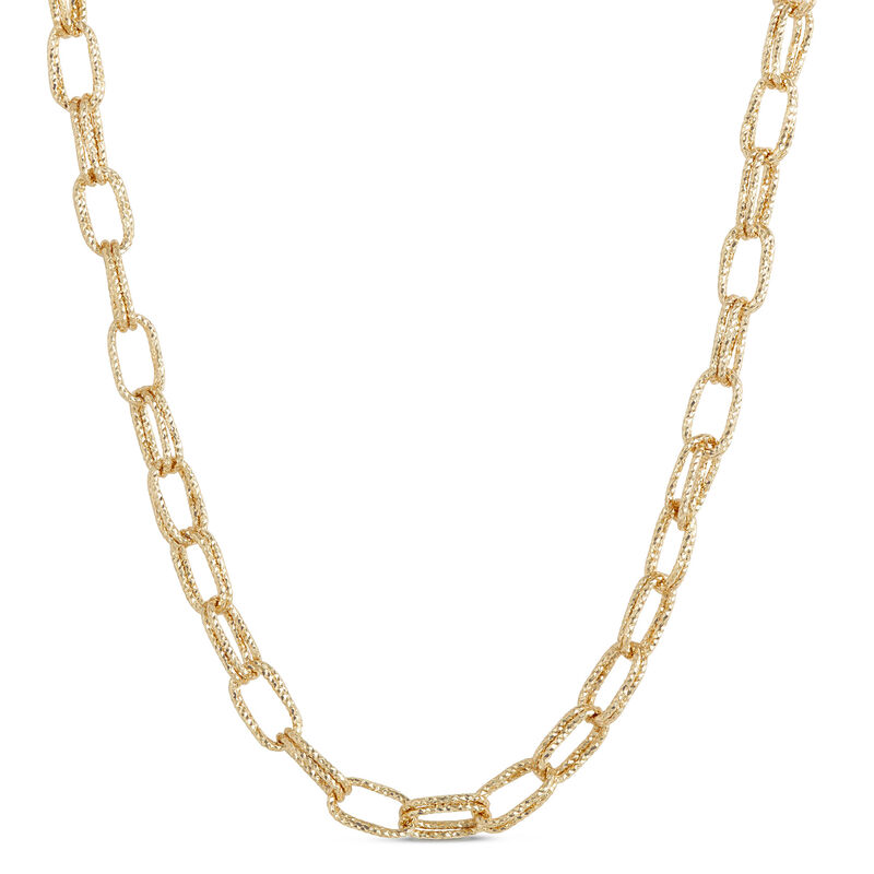 Toscano 18-Inch Double Wire Gold Link Necklace, 14K Yellow Gold image number 0