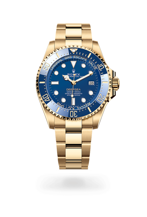 rolex deepsea in 18 kt yellow gold, m136668lb-0001 - ben bridge