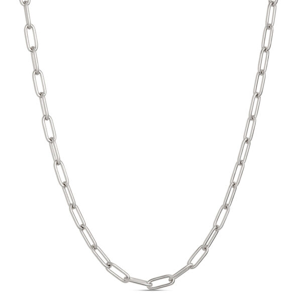 Toscano 20-Inch Paperclip Chain, 14K White Gold