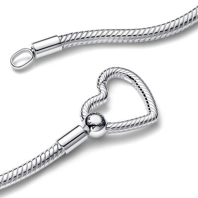 Pandora Heart Closure Snake Chain Necklace