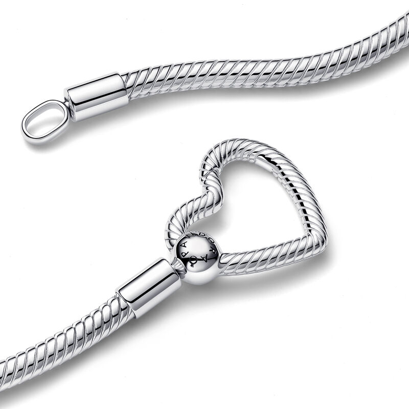 Pandora Heart Closure Snake Chain Necklace image number 1