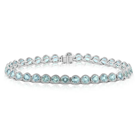 Aquamarine Tennis Bracelet 14K | Ben Bridge Jeweler