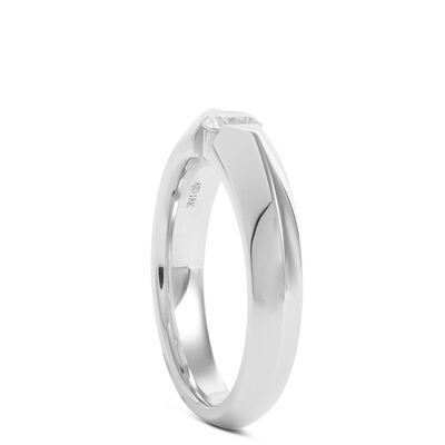 Knife Edge Diamond Ring, 18K White Gold