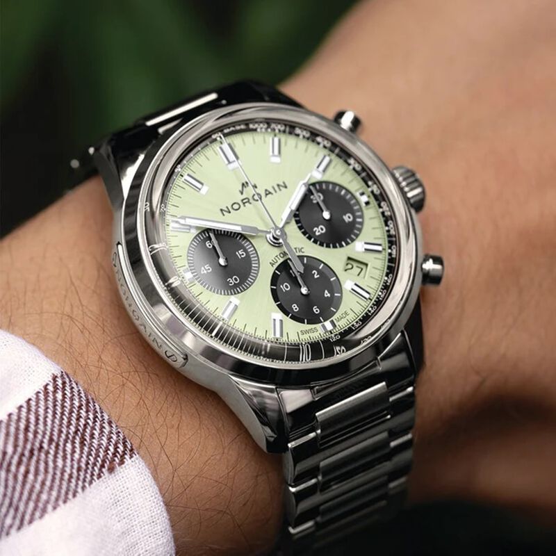 Norqain Freedom 60 Chrono Pistachio Green Dial Watch, 40mm image number 1