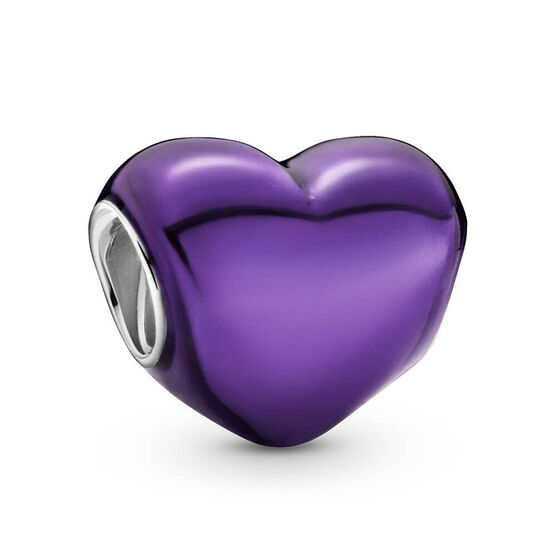 Pandora Metallic Purple Heart Enamel Charm - 799291C01 | Ben Bridge Jeweler
