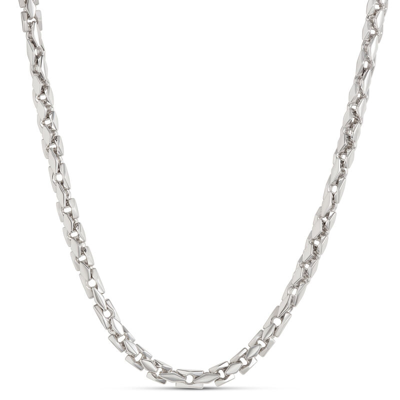 Toscano 24-Inch Rectangular Link Chain, 14K White Gold image number 0