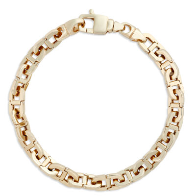 Toscano Hinged Link Chain Bracelet in 14K Yellow Gold