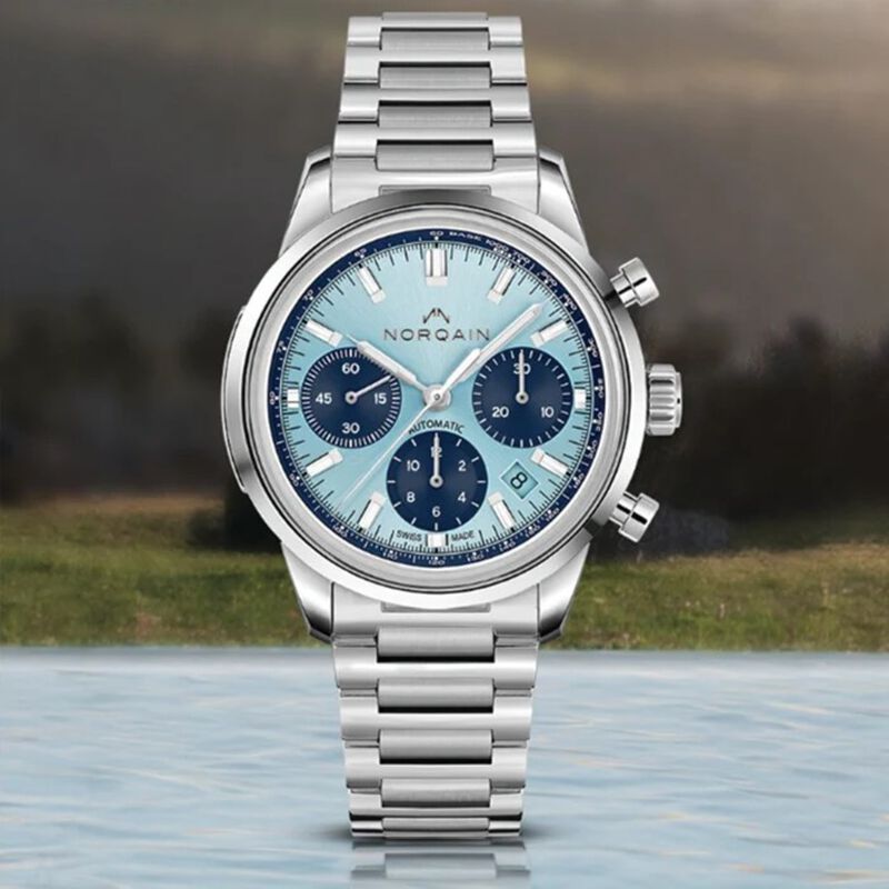Norqain Freedom 60 Chrono 40mm Sky Blue Dial Watch,  40mm image number 1
