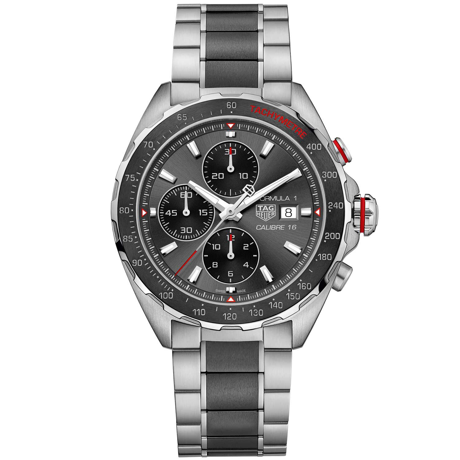 TAG Heuer Formula 1 Calibre 16 Automatic Mens Grey Steel Black