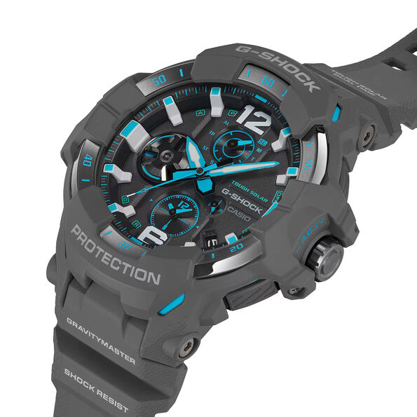 G-Shock GRB300-8A2Gravity Master Grey Blue Bluetooth Pilot Watch, 54.7mm