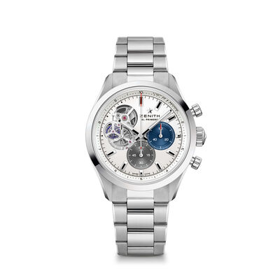 Zenith CHRONOMASTER Open Watch White Dial Steel Bracelet, 39.5mm