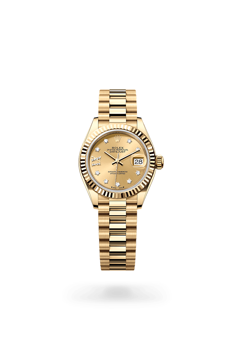 rolex lady-datejust in 18 kt yellow gold, m279178-0013 - ben bridge