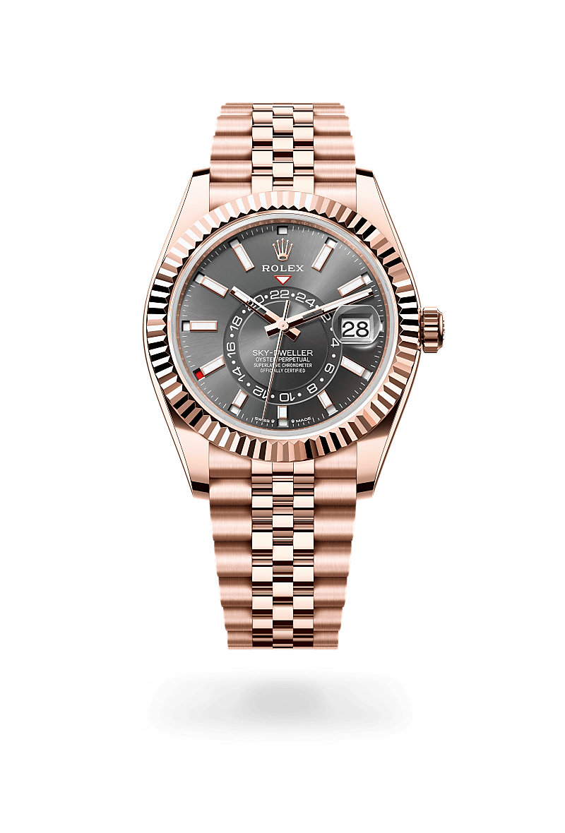 rolex sky-dweller in 18 kt everose gold, m336935-0008 - ben bridge