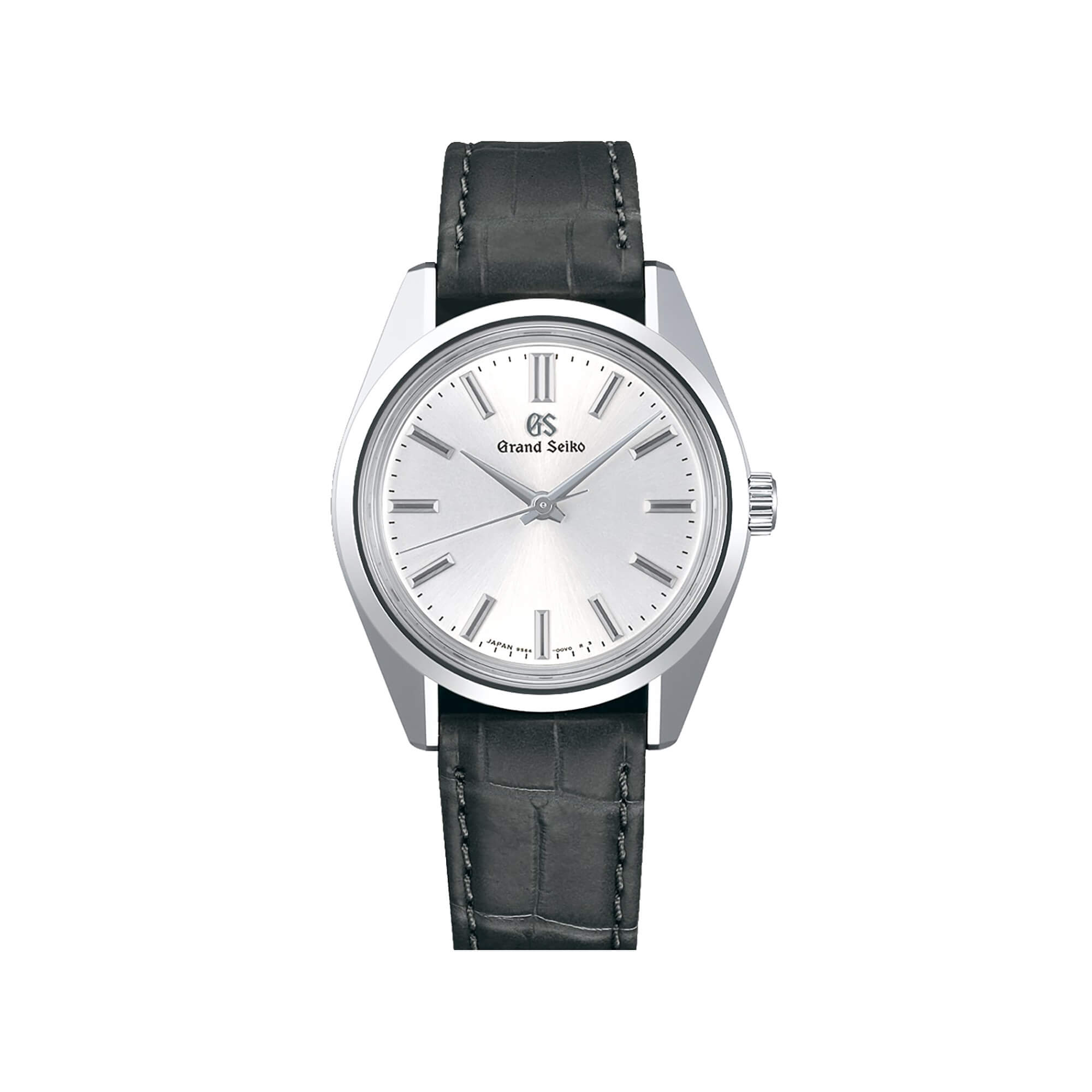 Grand Seiko Heritage Collection Watch Silver Tone Dial Grey Leather Strap,  36.5mm