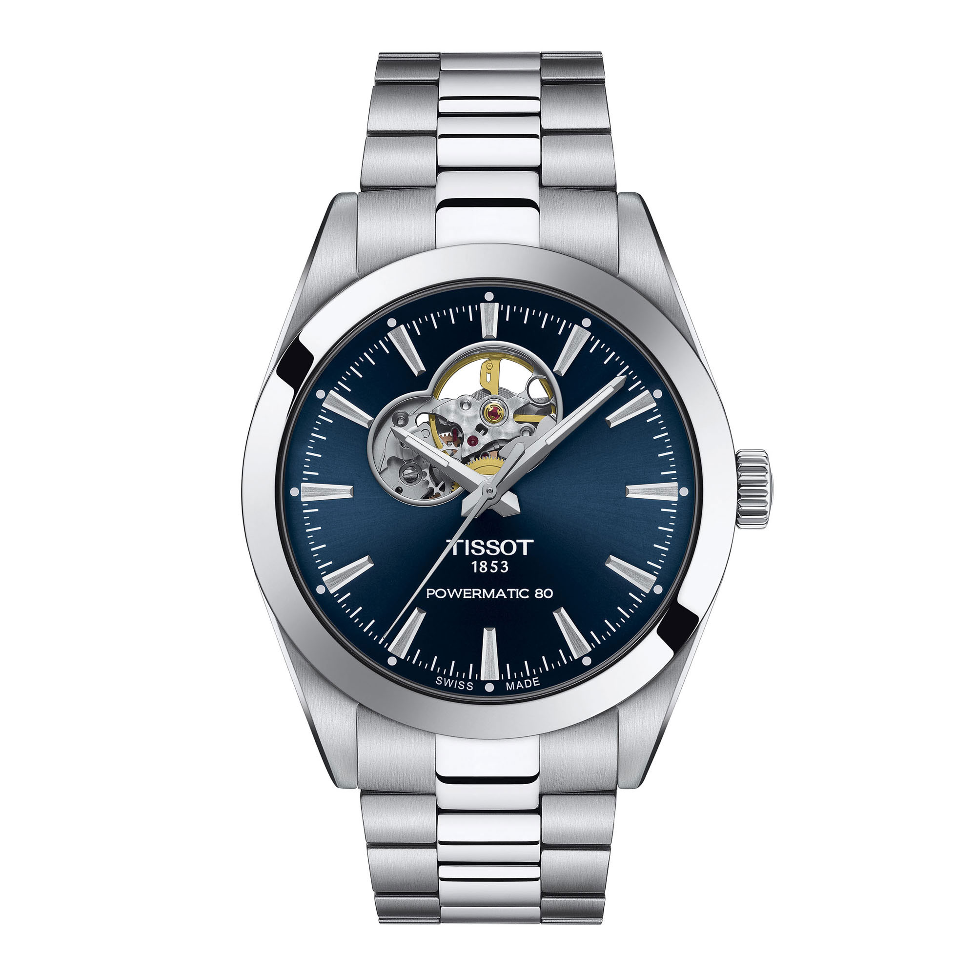 Tissot Gentleman Powermatic 80 Open Heart Blue Dial 40mm