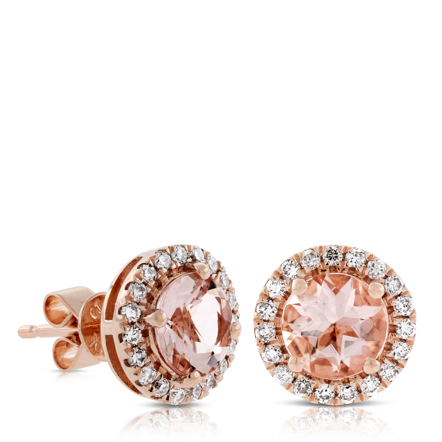 Rose Gold Morganite Diamond Earrings K Ben Bridge Jeweler