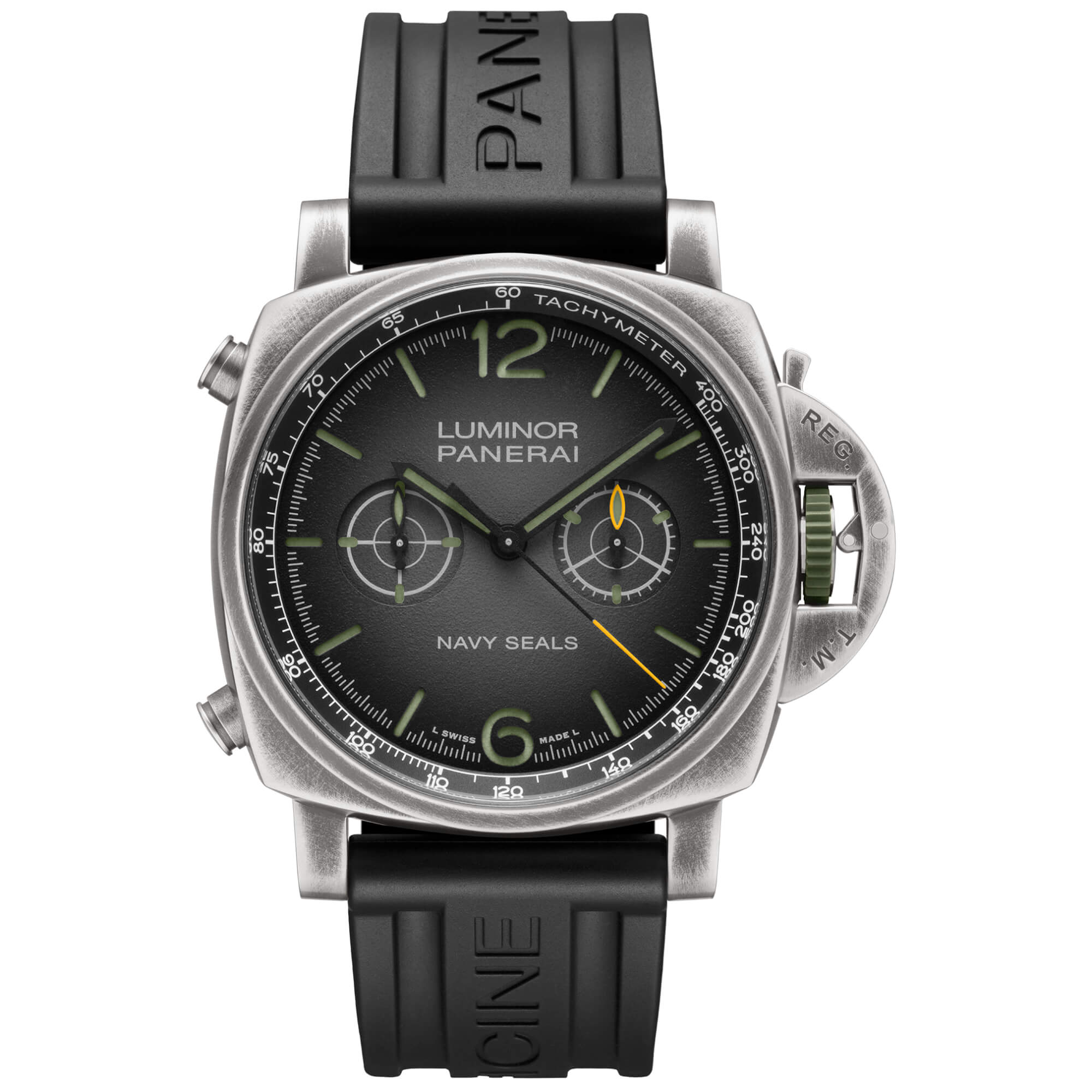 Panerai Luminor Chrono Navy Seals Watch Anthracite Dial Black