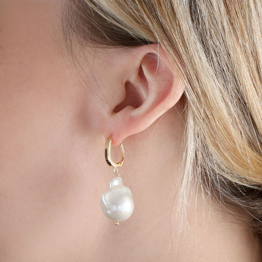 日本製 10 11mm freshwater 14k women for earrings drop pearl baroque