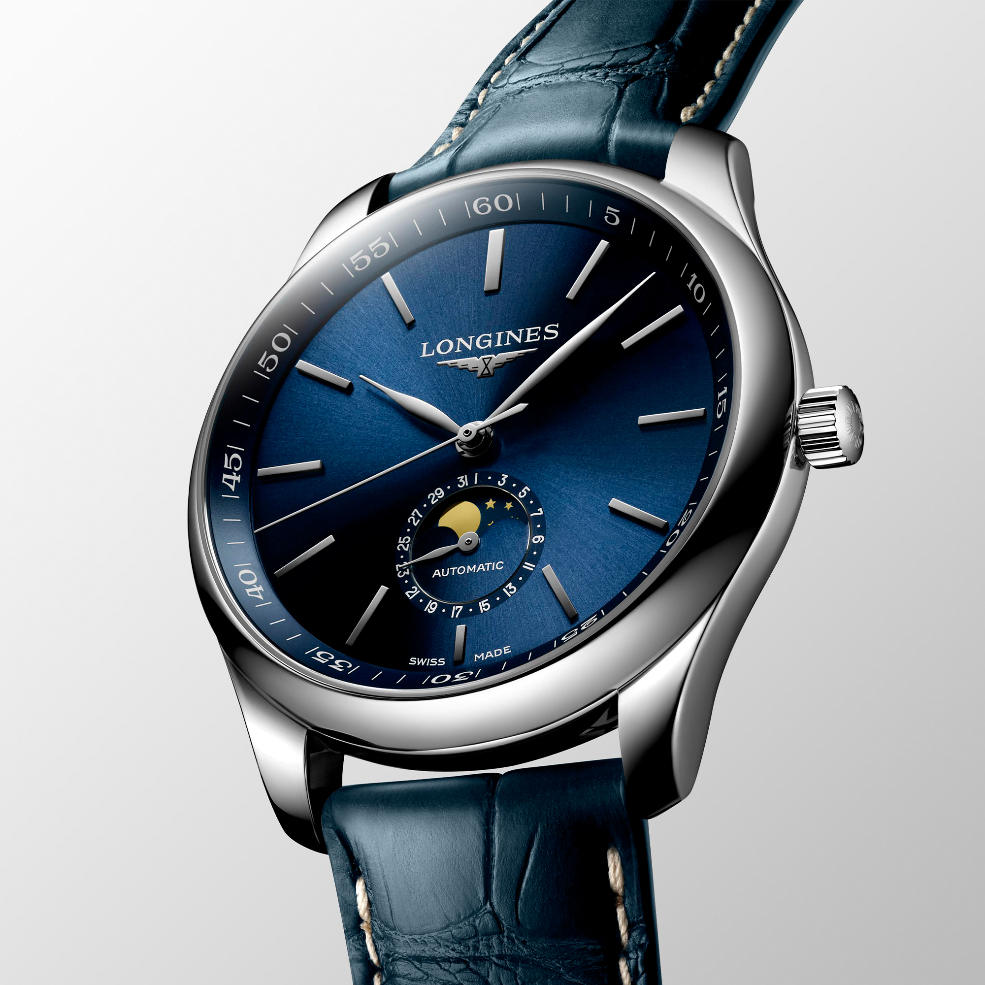 Longines Master Moonphase Blue Dial Watch 42mm