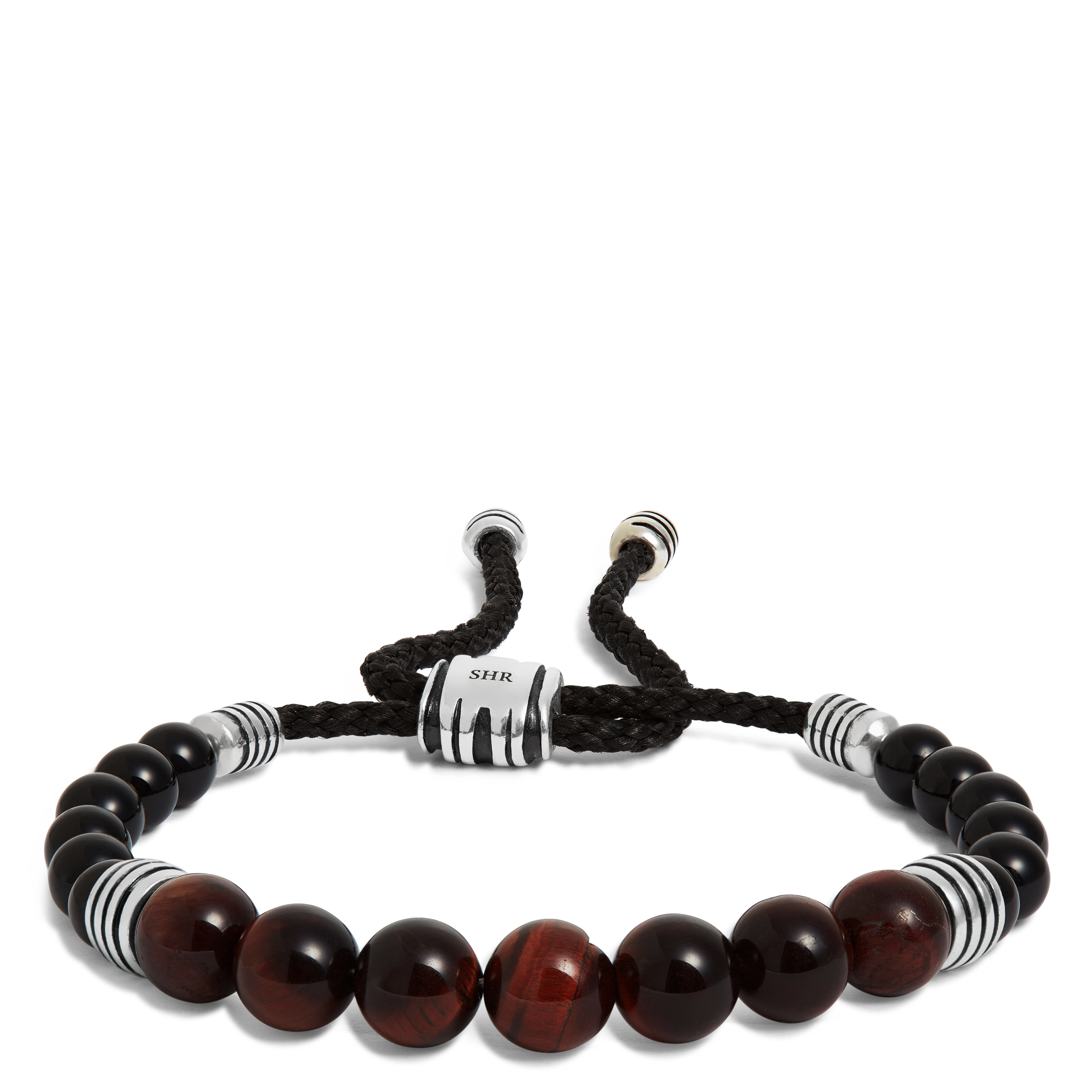 Tiger's Eye & Onyx Bolo Bracelet in Sterling Silver