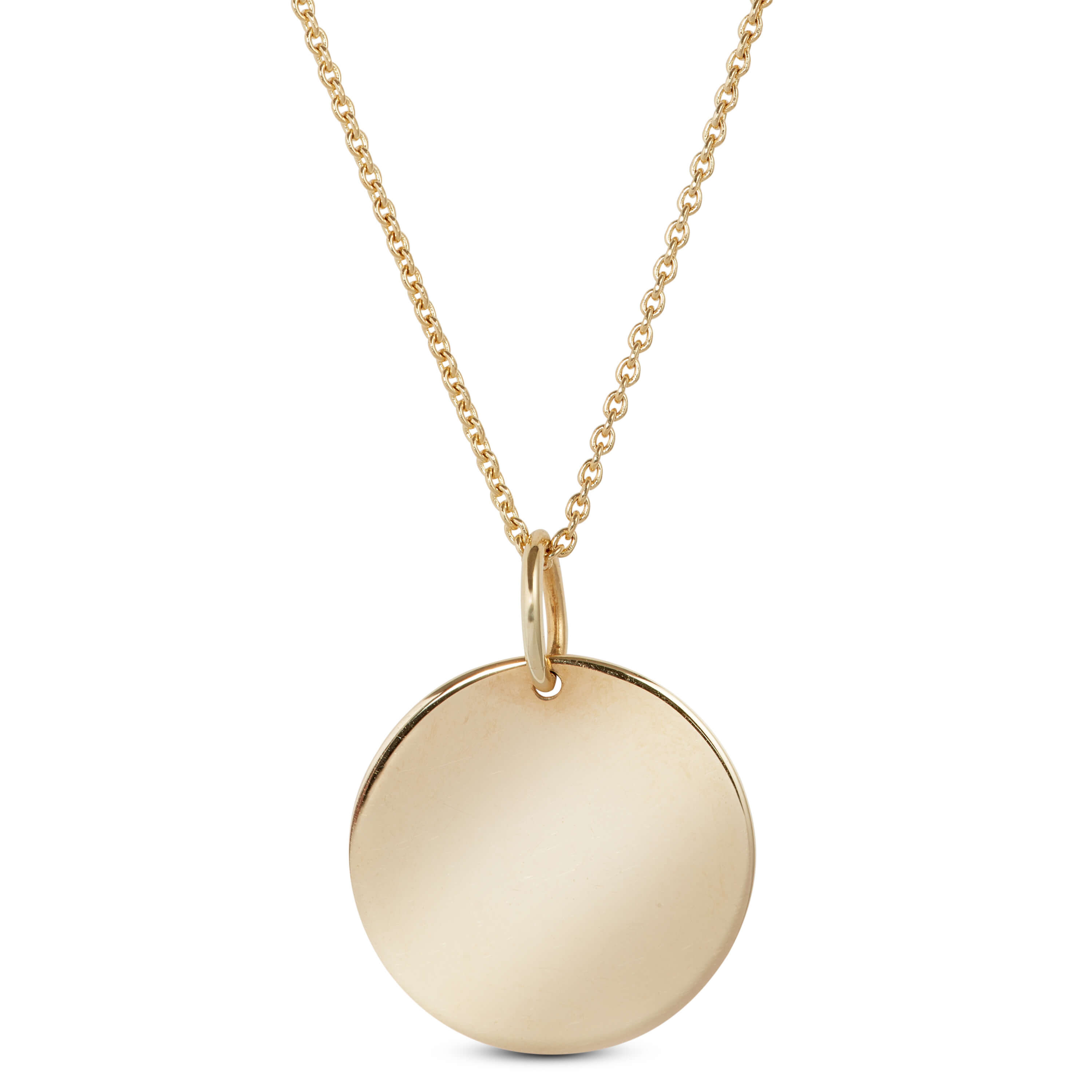 Gold disc store necklace 14k