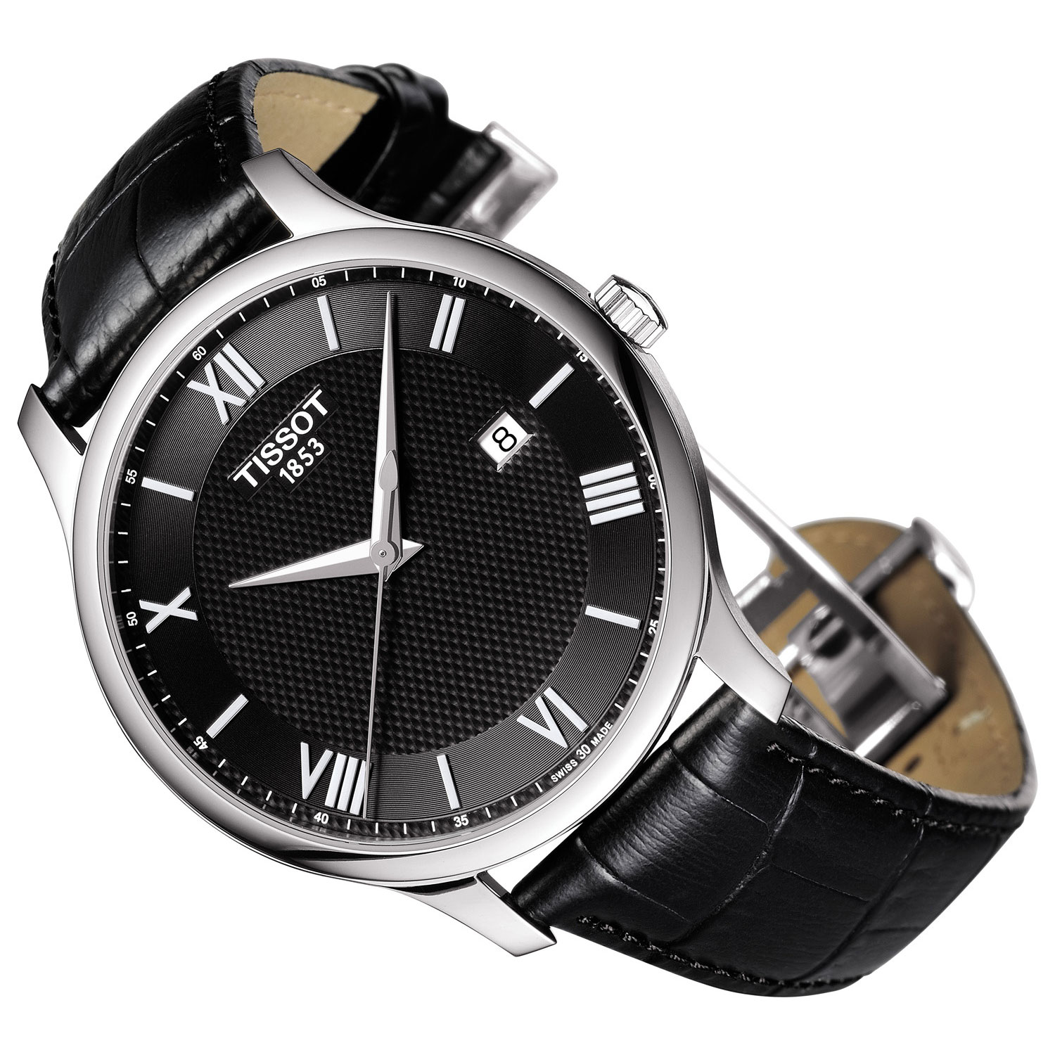 Tissot Tradition T-Classic Black Leather Quartz Watch, 42mm