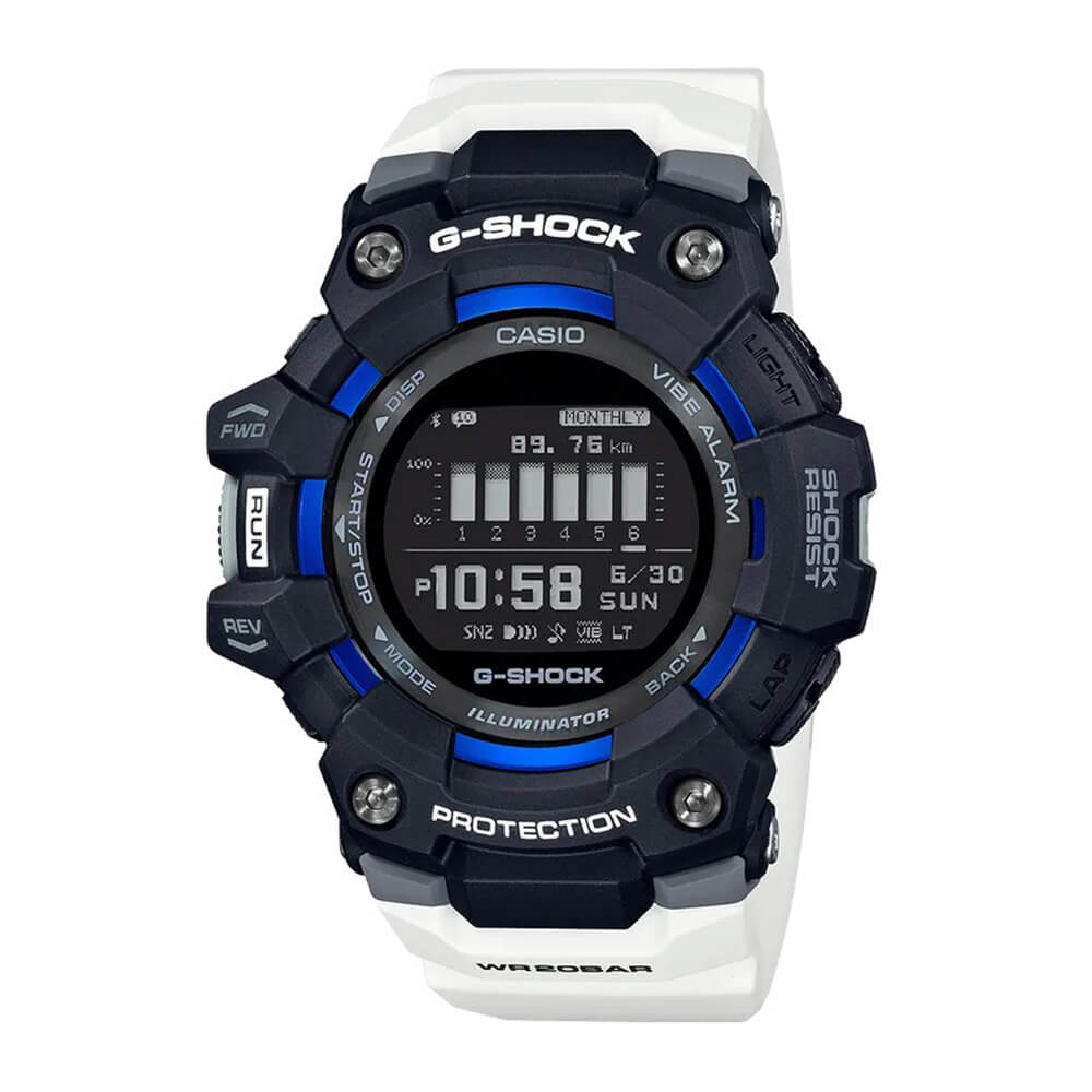 G Shock G Squad White Strap Bluetooth Watch 58 2mm Gbd100 1a7 Ben Bridge Jeweler