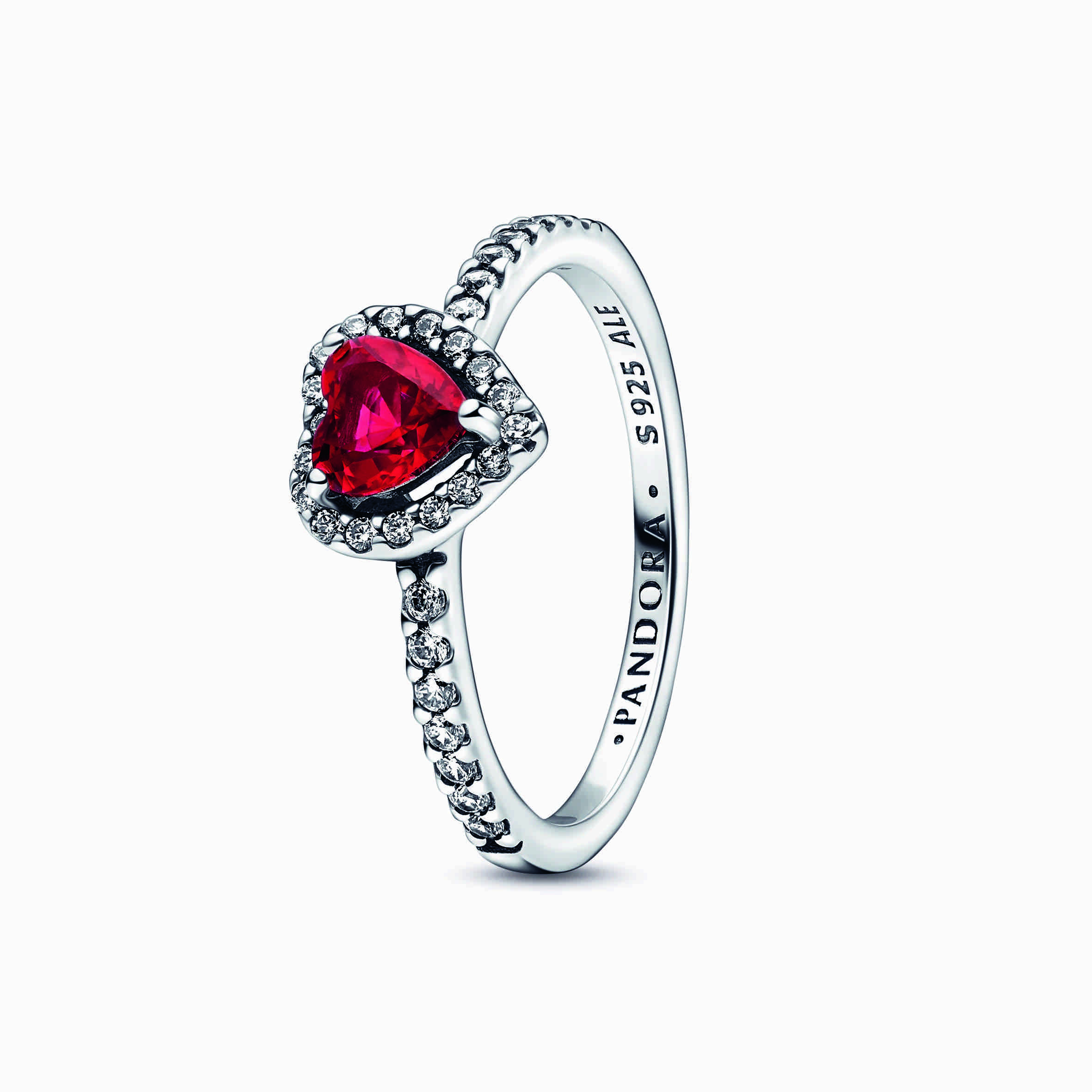 Pandora Sparkling Red Elevated Heart Ring