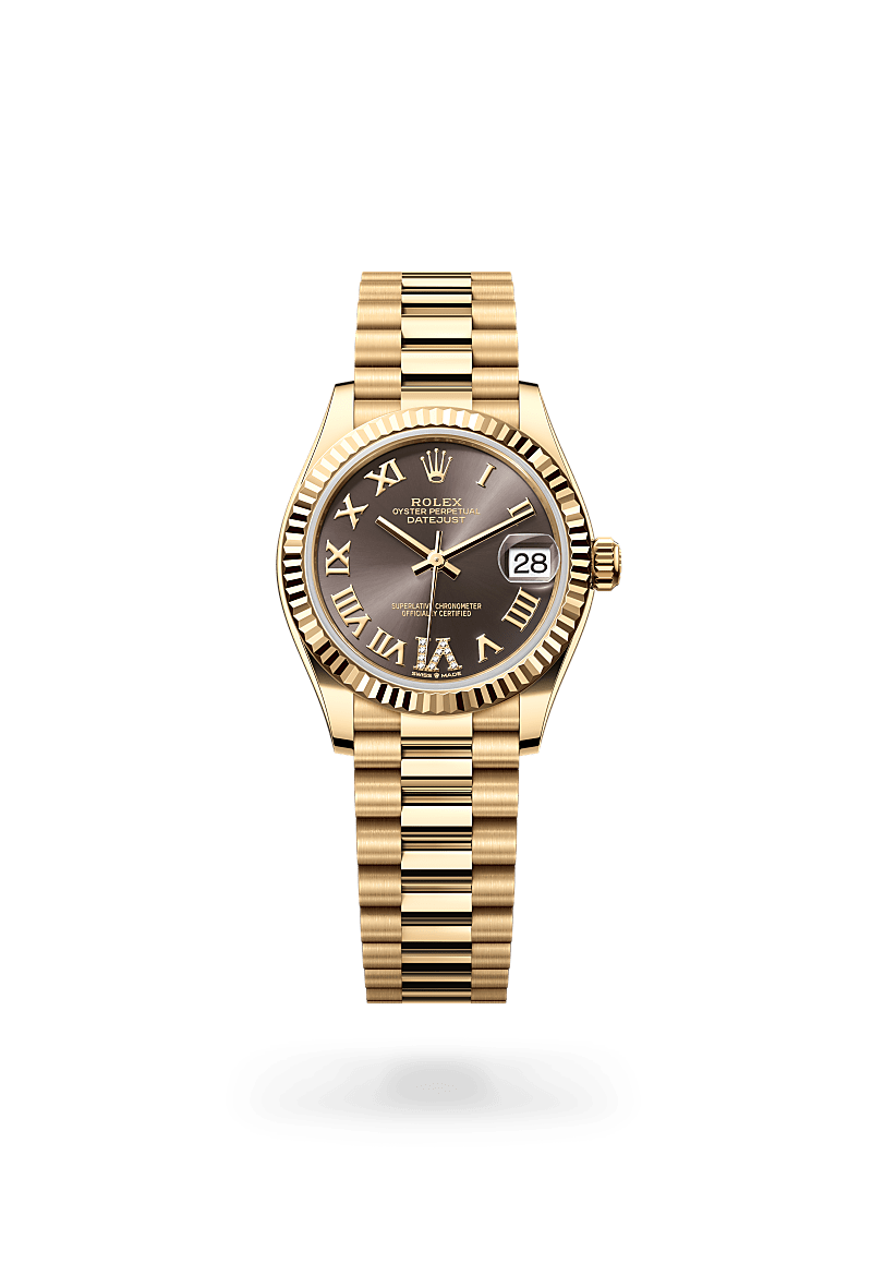 rolex datejust in 18 kt yellow gold, m278278-0032 - ben bridge