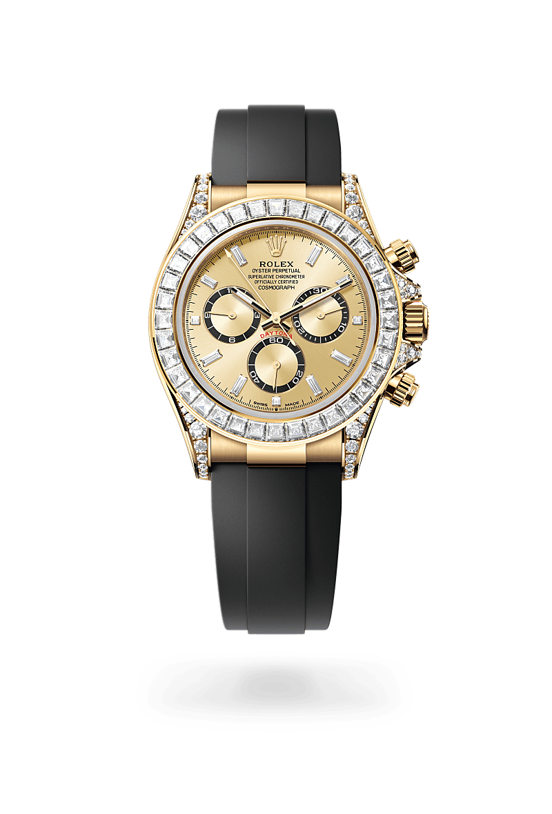 rolex cosmograph daytona in 18 kt yellow gold with lugs set
                with diamonds, m126538tbr-0004 - ben bridge