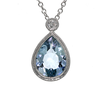 Aquamarine & Diamond Pendant 14K | Ben Bridge Jeweler