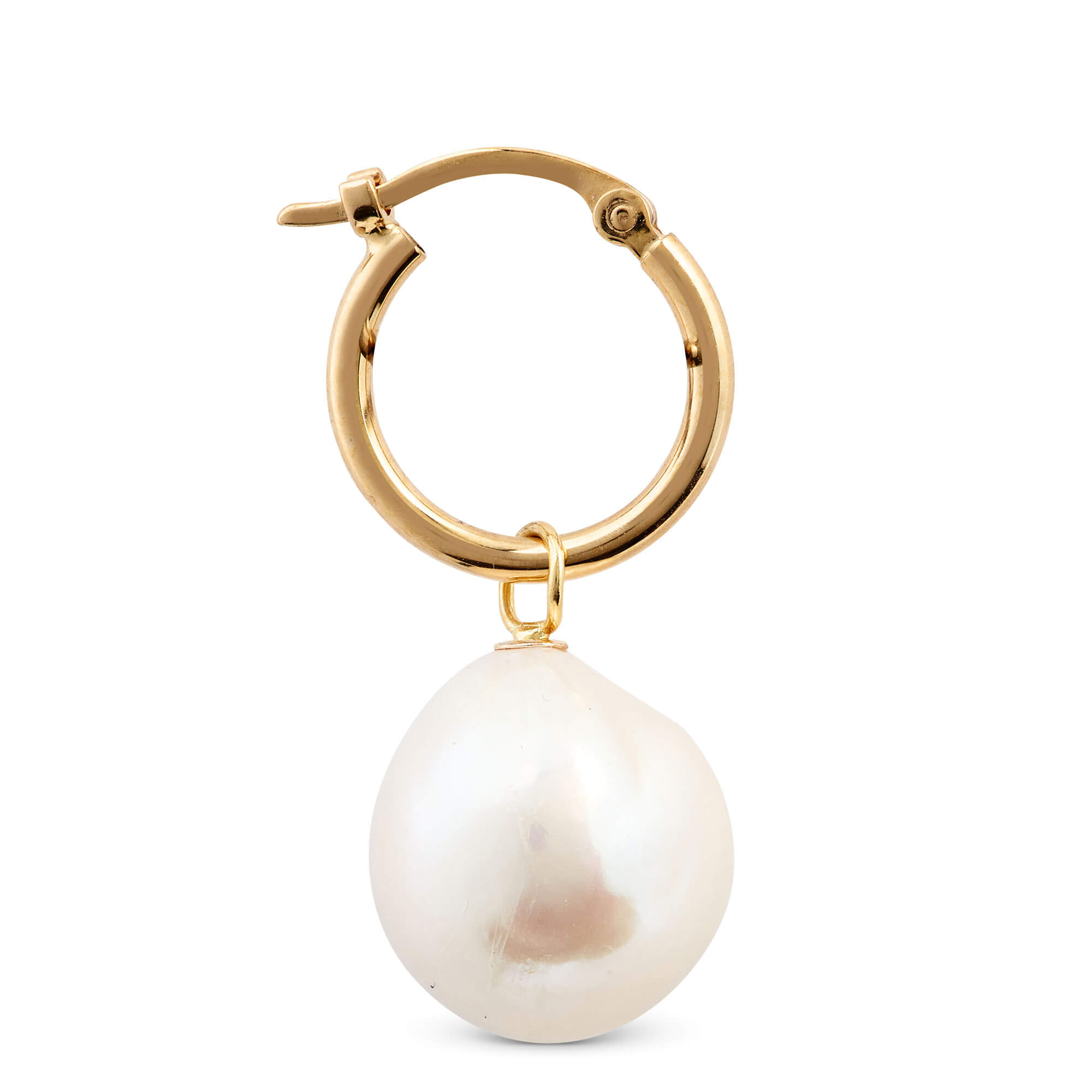 Treated Freshwater Cultured Baroque Pearl Hoop Earrings