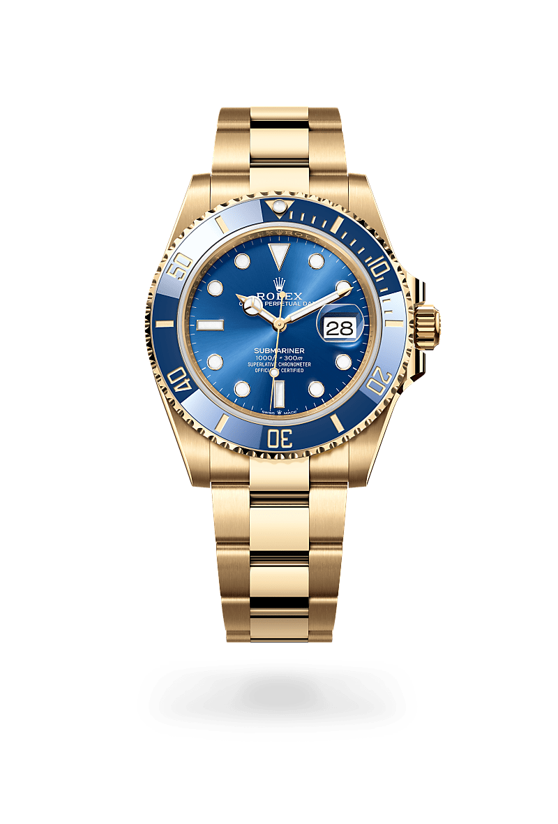 rolex submariner in 18 kt yellow gold, m126618lb-0002 - ben bridge