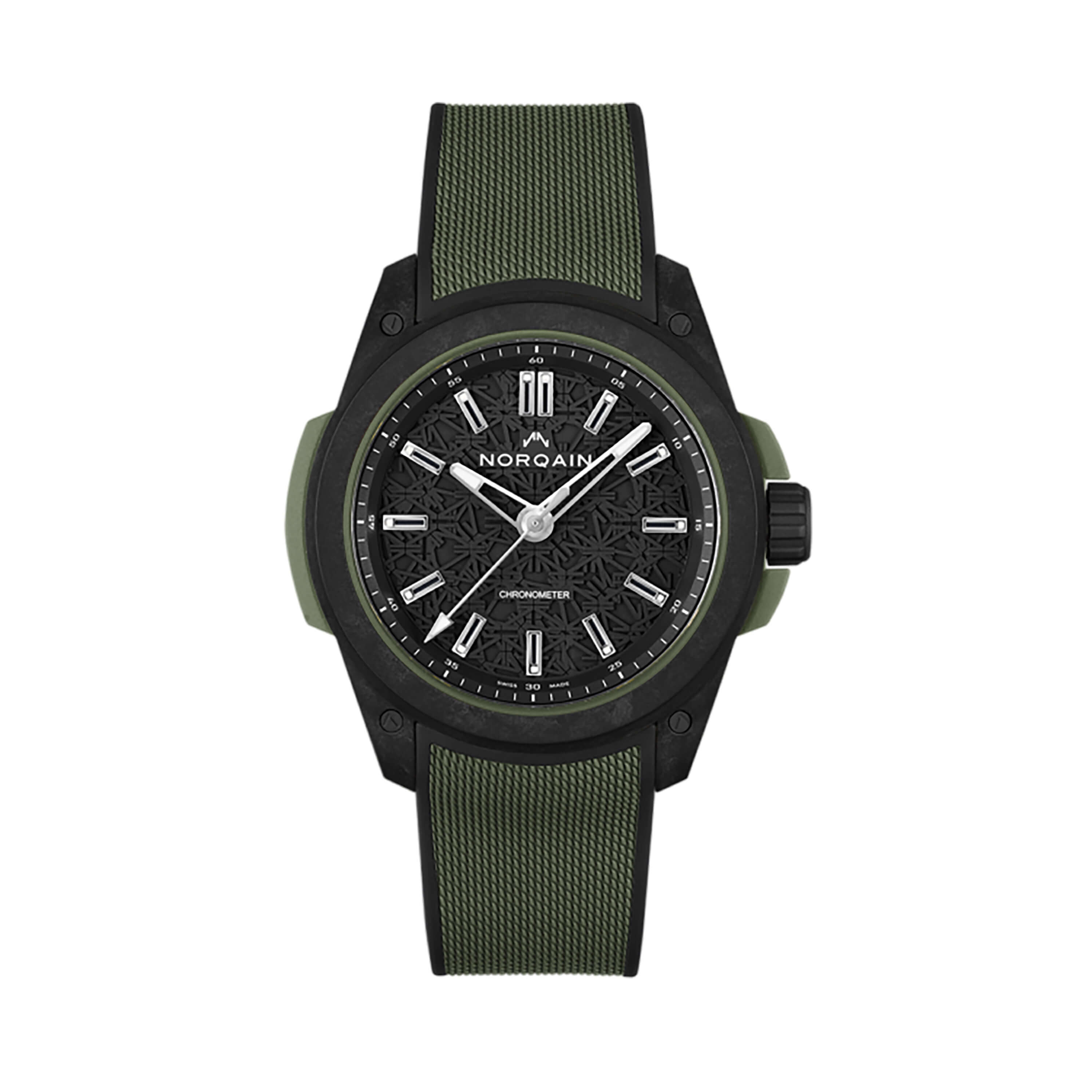 Norqain Independence Wild One Watch Black Dial Green Rubber 