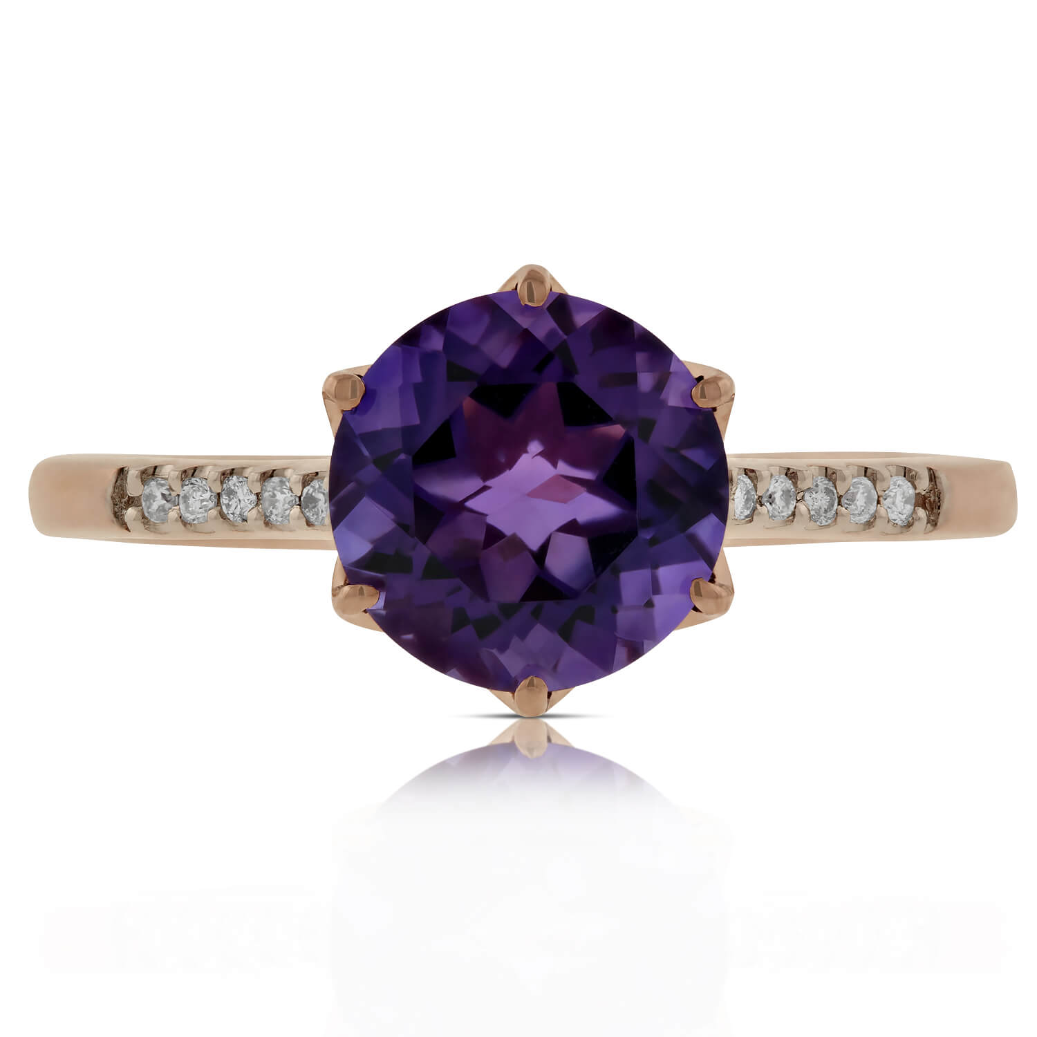 Rose Gold Amethyst & Diamond Ring 14K | Ben Bridge Jeweler