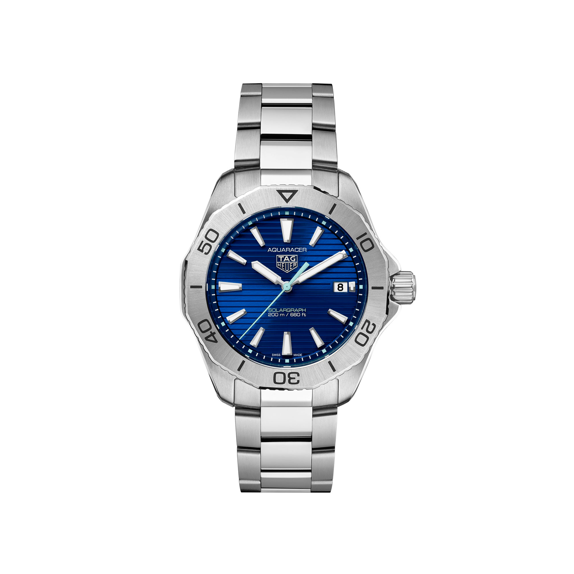 Tag Heuer Aquaracer Professional 200 Solargraph Watch Blue Dial 40MM