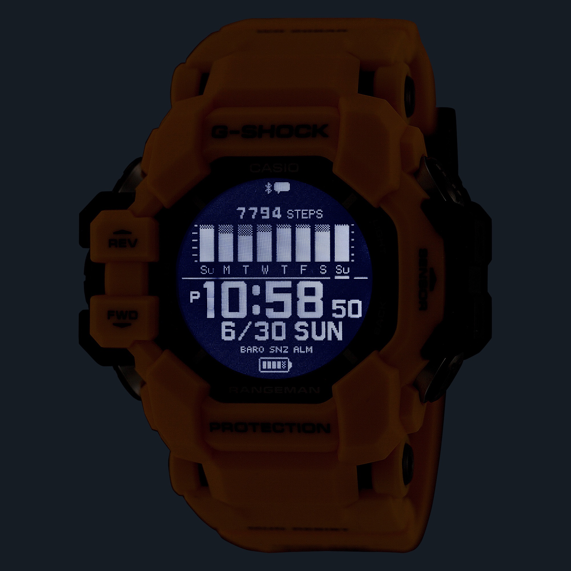 G-Shock Master of G - Land Rangeman Yellow Resin Black Dial, 53.2mm