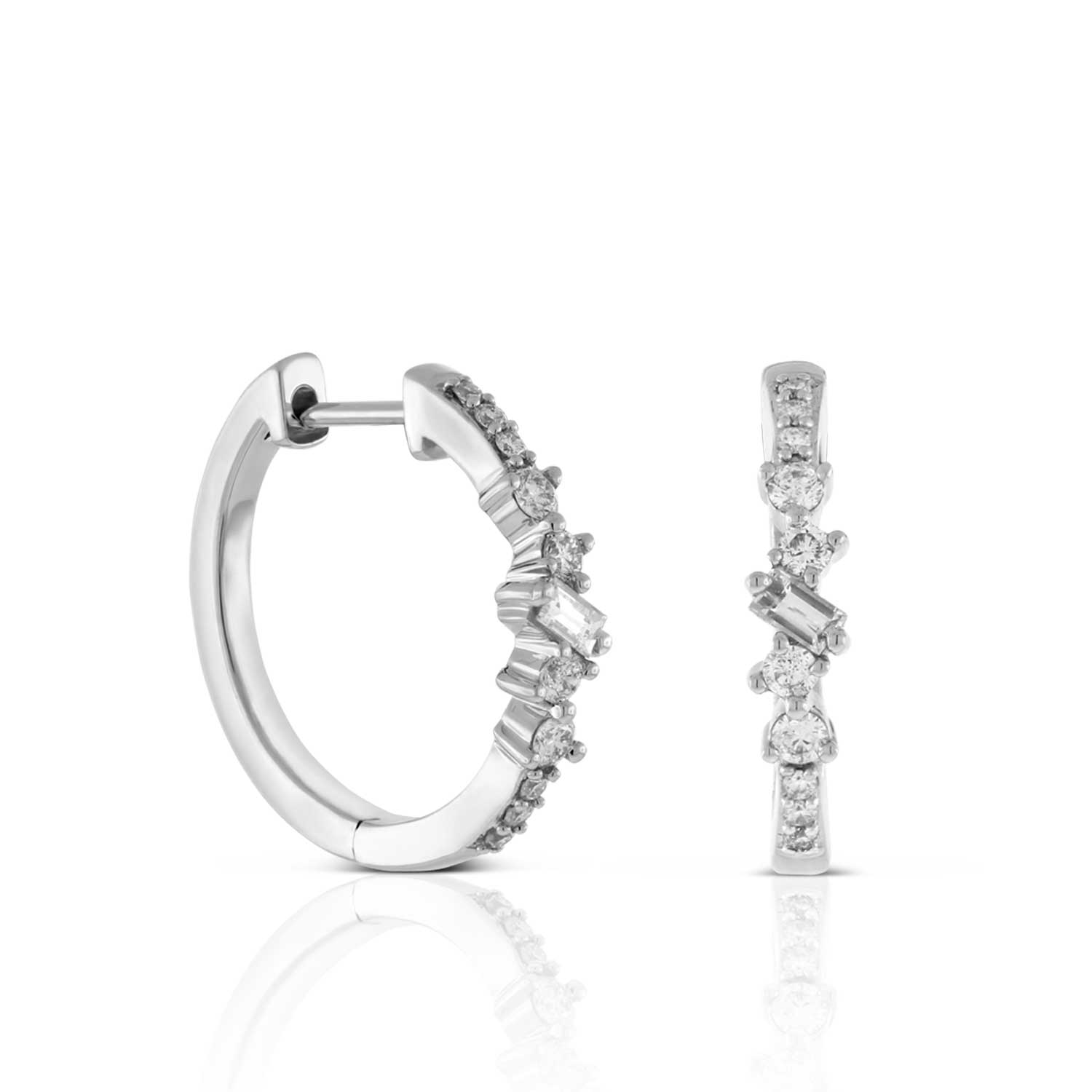 baguette diamond hoop earrings