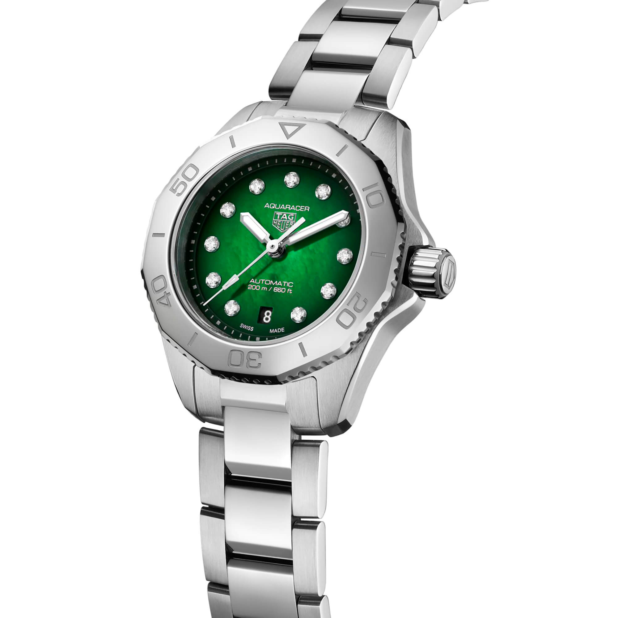 TAG Heuer Aquaracer Professional 200 Watch Green Dial Steel