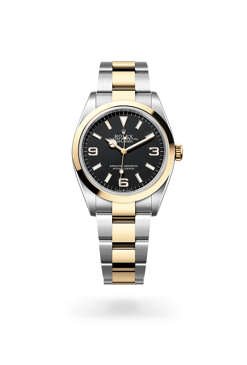 rolex explorer in yellow rolesor - combination of
                oystersteel and yellow gold, m124273-0001 - ben bridge