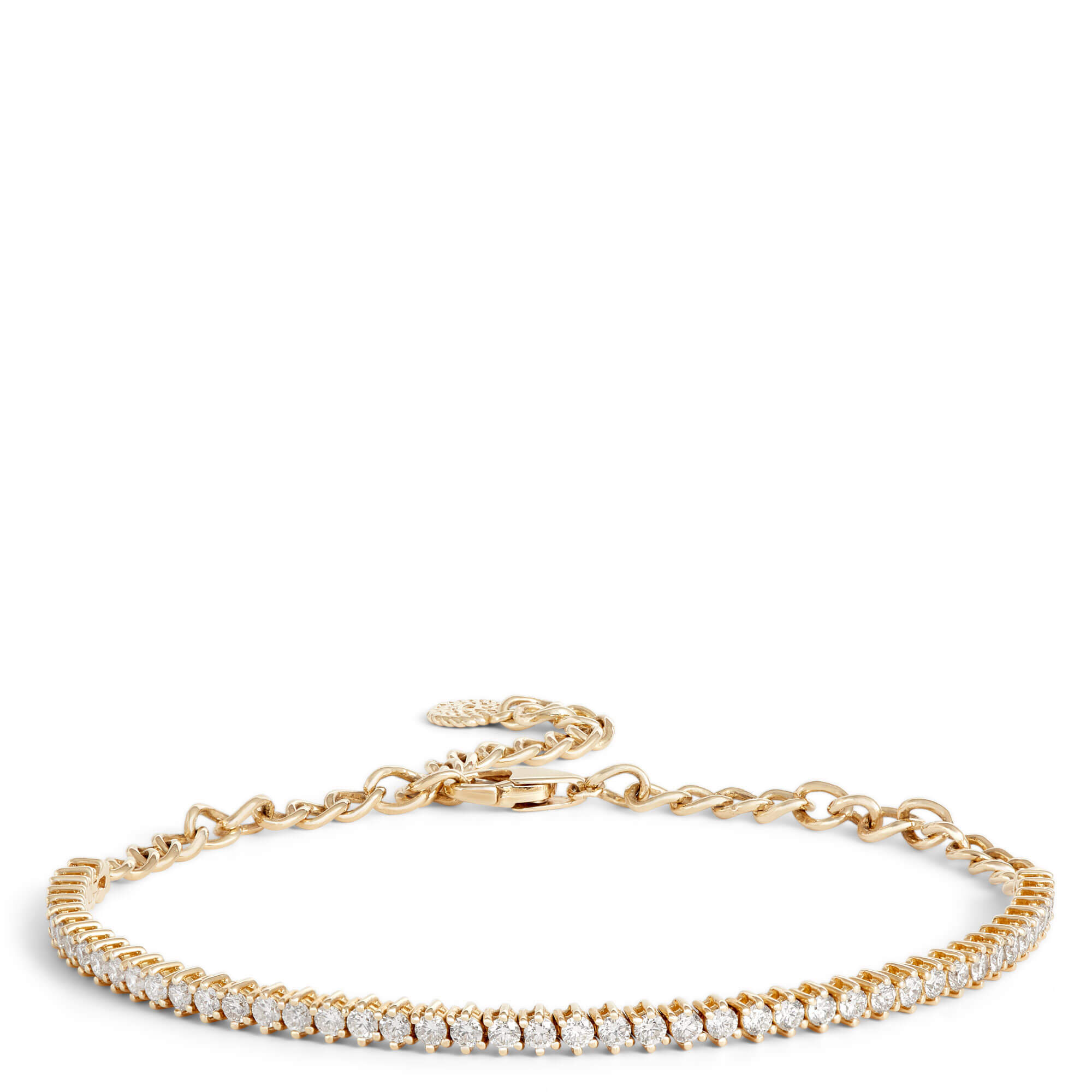 8.5-Inch Diamond Half Chain Bracelet, 14K Yellow Gold, Women's, by Ben Bridge Jewelers