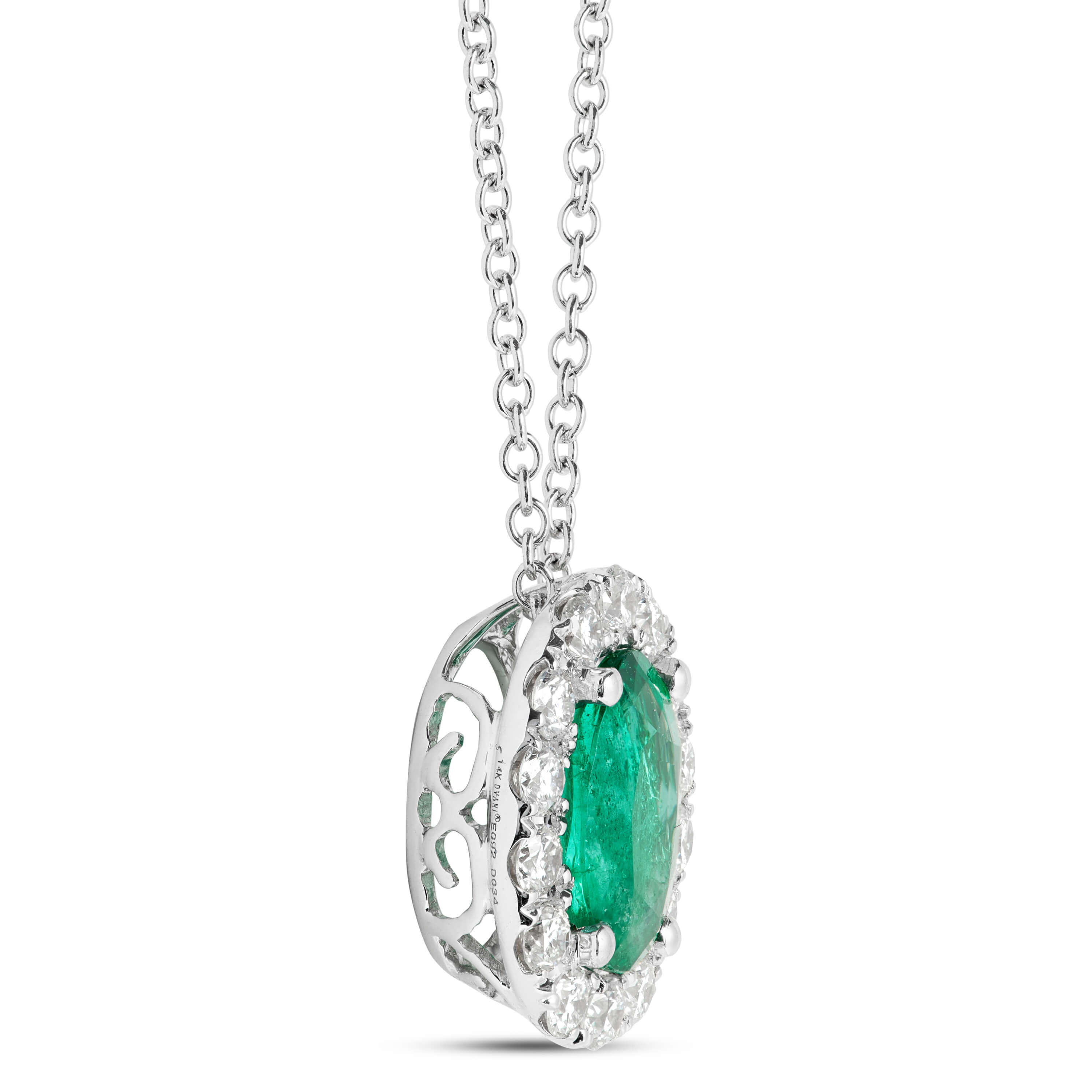 Emerald diamond clearance pendant necklace