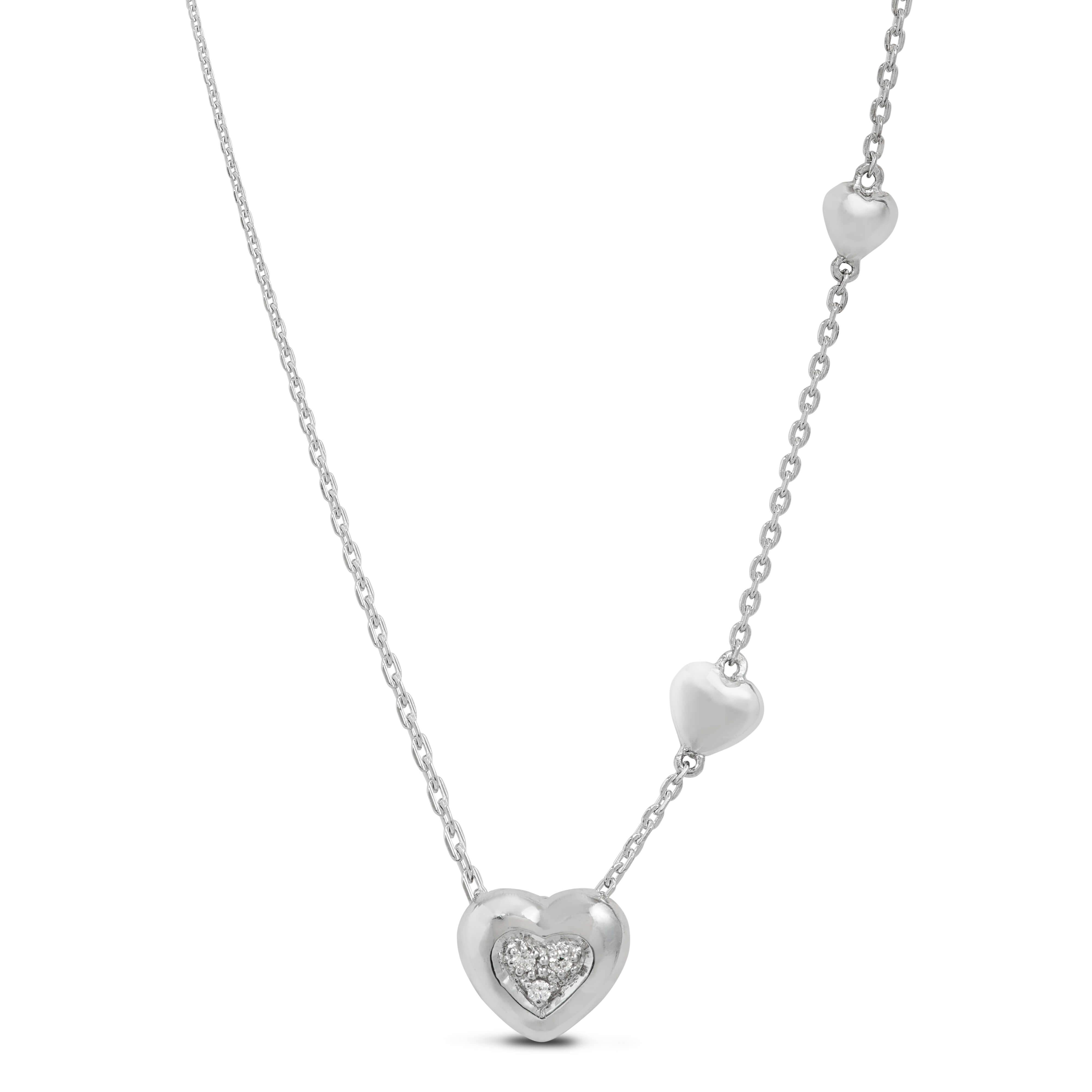 Lisa Bridge Hearts Combined Diamond Necklace
