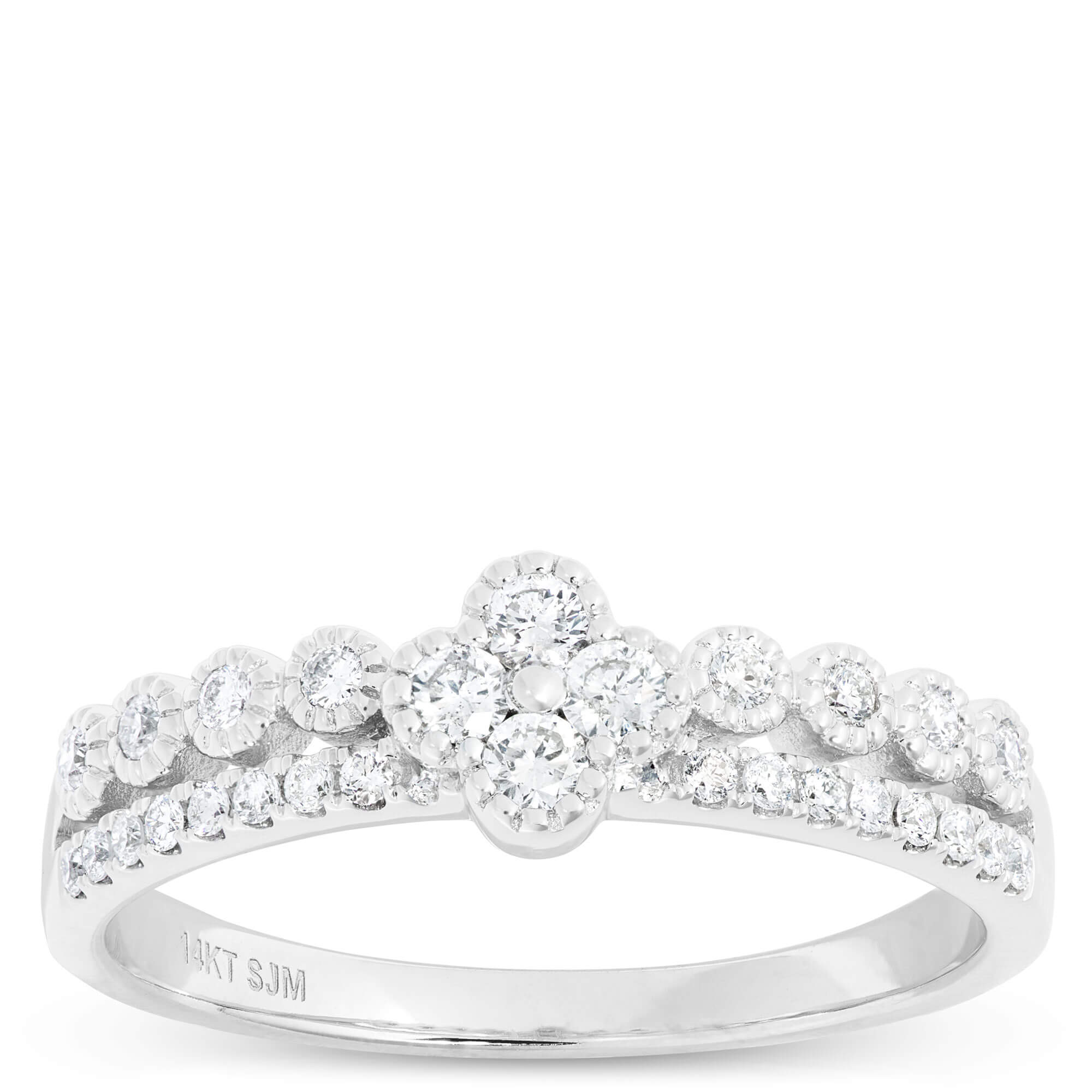 Dujour Four-Cluster Diamond, Two-Row Ring