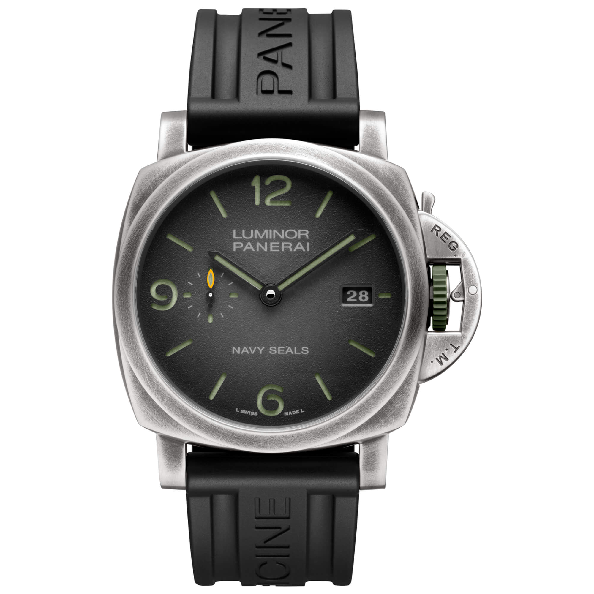 Panerai Luminor Marina Navy Seals Watch Anthracite Dial Black