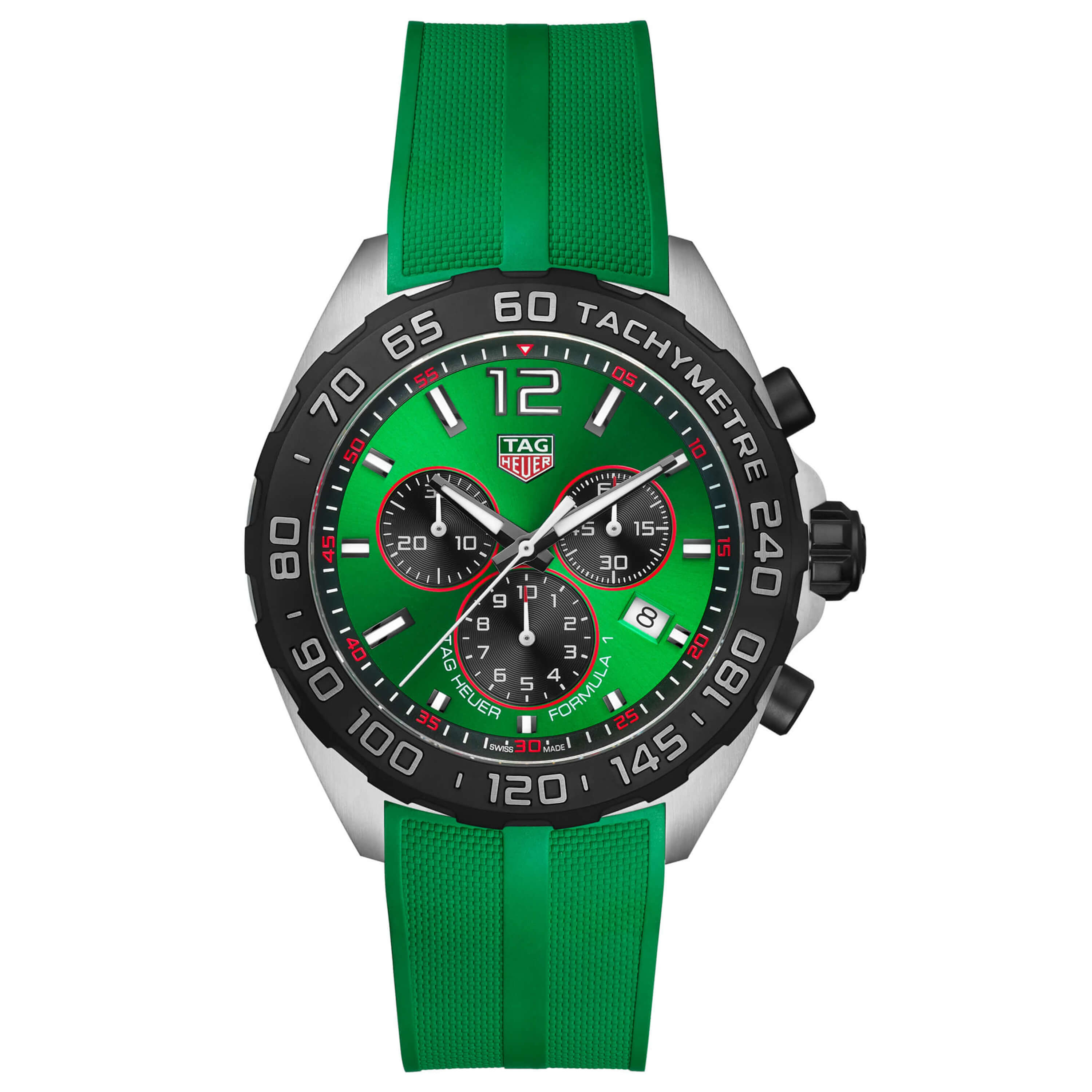 TAG Heuer Formula 1 Watch Steel Case Green Dial 43mm